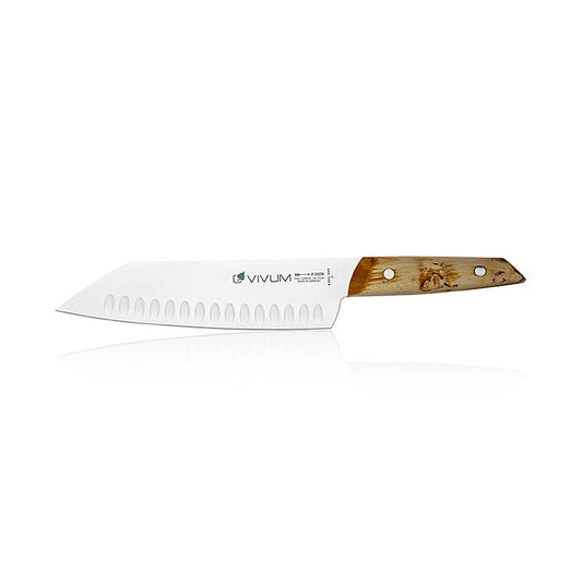VIVUM Santokumesser, Kullenschliff, mit Holzgriff, 18cm, DICK, 1 St