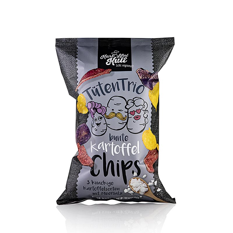 Kartoffelkult - Kartoffelchips aus bunten Kartoffeln mit Meersalz, 90 g