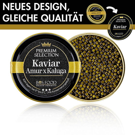 Imperial Auslese Kaviar, Kreuzung Amur x Kaluga Stör (schrenckii x dau), China