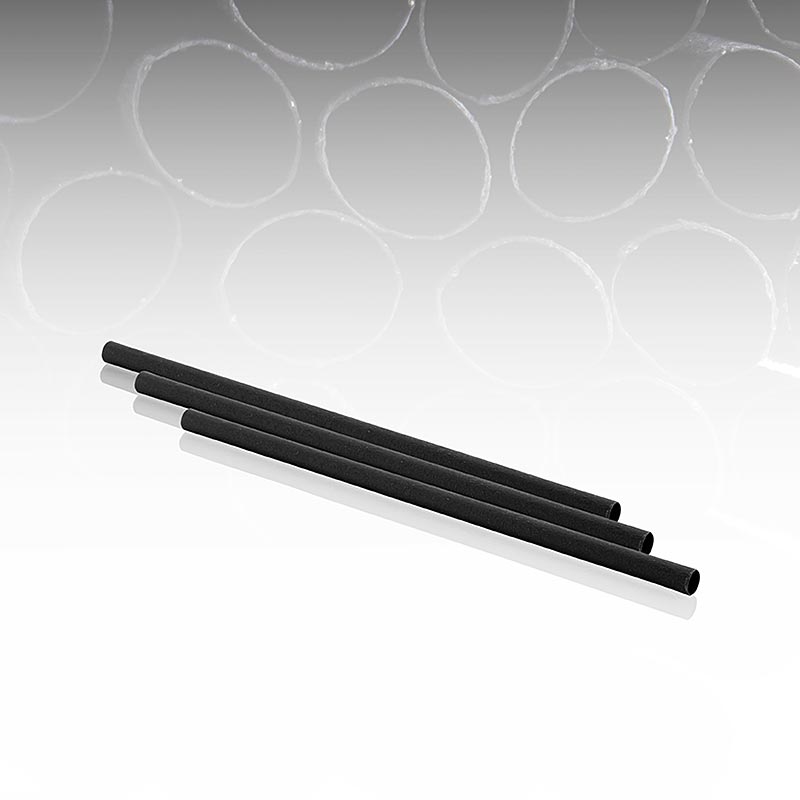 Natur Trinkhalme Black "Pomom", L 15 cm, Ø 8 mm, 200 St