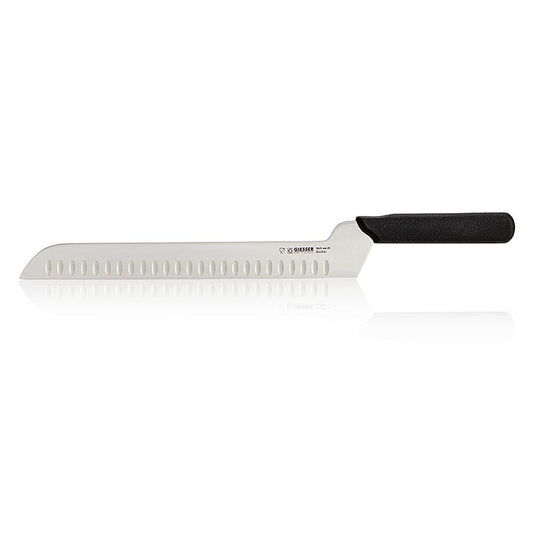 Käsemesser, mit Kullenschliff, 29 cm, schwarzer Griff, 1 St