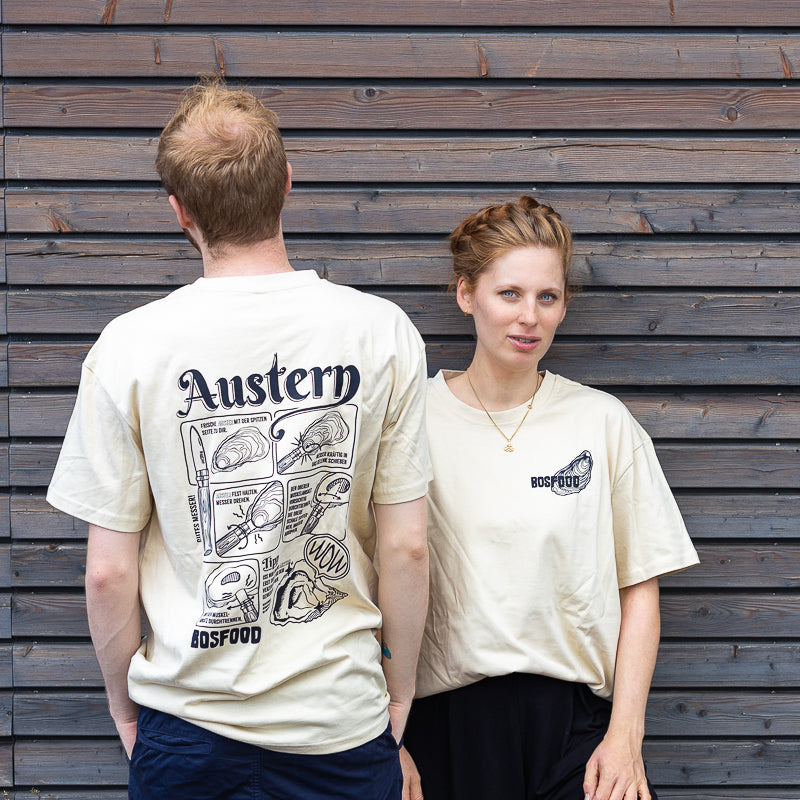 BOS FOOD T-Shirt "Auster", Oversized, Farbe Sand, Größe S, 1 St