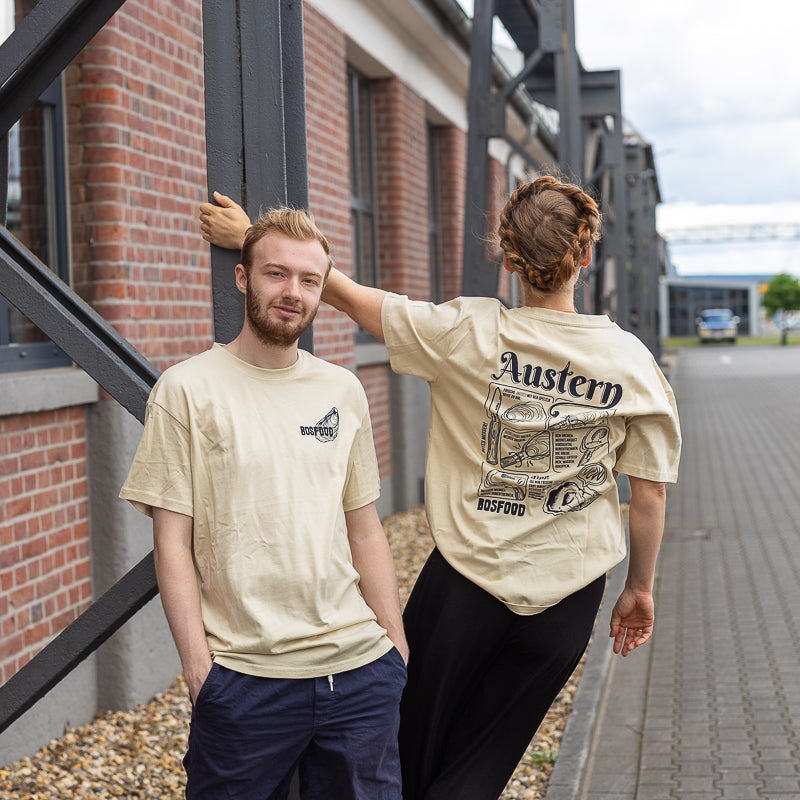 BOS FOOD T-Shirt "Auster", Oversized, Farbe Sand, Größe L, 1 St
