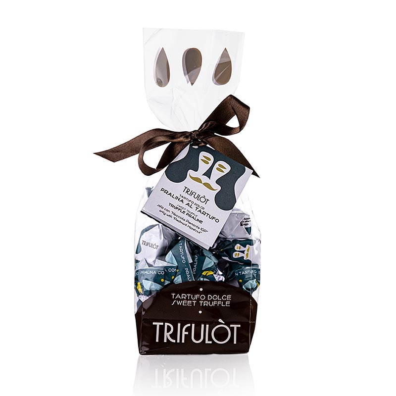 Tartuflanghe Mini Trüffelpralinen "trifulòt", Dulcis Tuber, Sommertrüffeln (teal), ca. 7 g 180 g