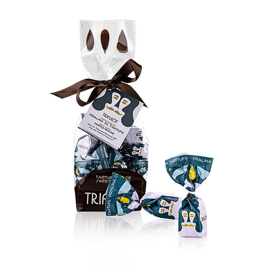 Tartuflanghe Mini Trüffelpralinen "trifulòt", Dulcis Tuber, Sommertrüffeln (teal), ca. 7 g 180 g