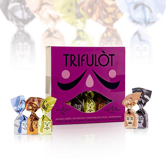 Tartuflanghe Mini Trüffelpralinen "trifulòt", 5 Sorten 70 g, 10 St