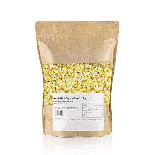 Schoko-Garnierraspel Blüte Weiß (Curls white), 1,1 kg