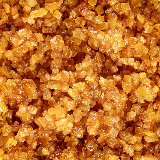 Orangeat, kandierte Orange Würfel, fein gehackt, 3 x 3mm, 1 kg