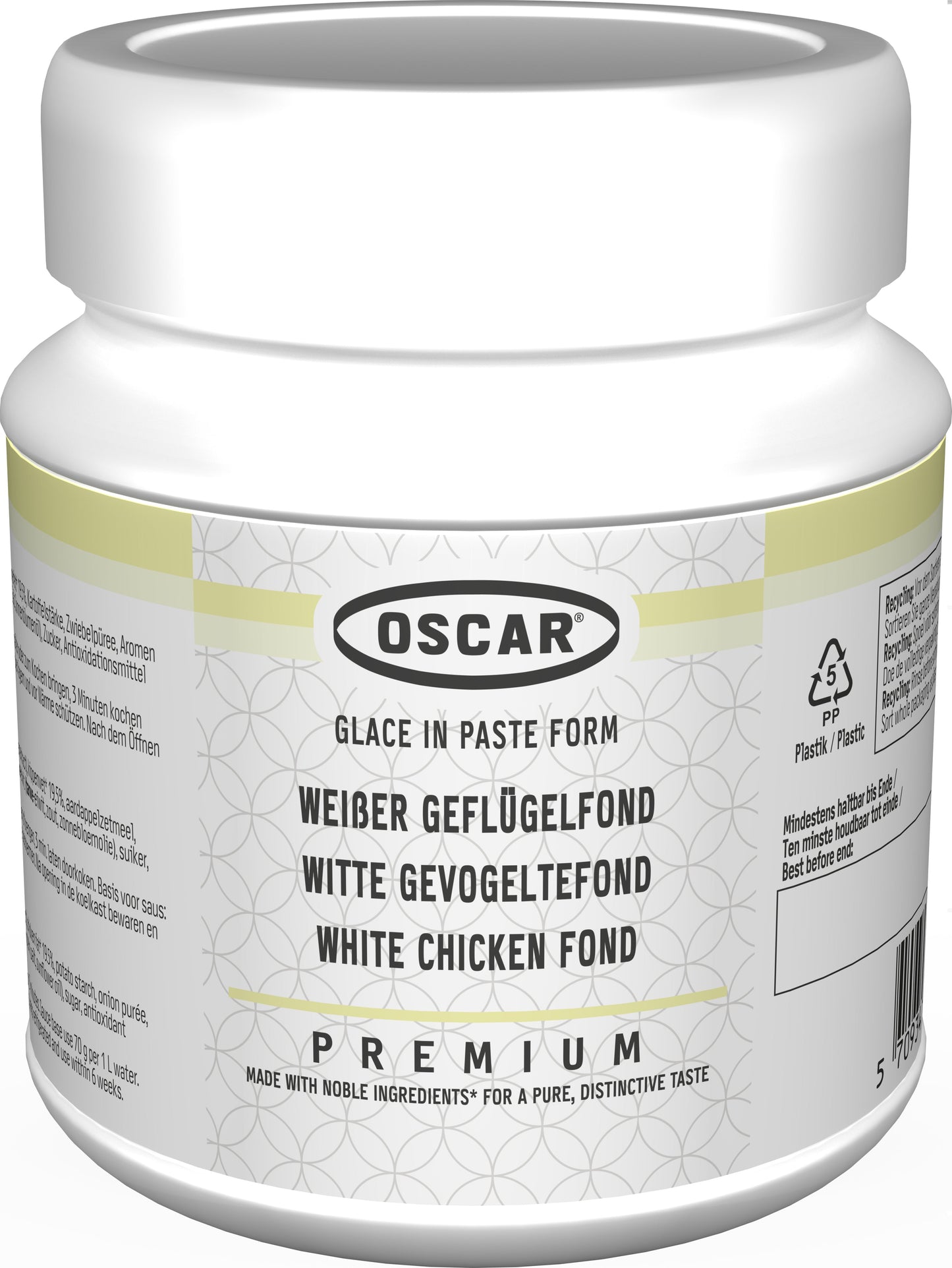 OSCAR® Premium weiße Geflügelfond-Paste, 630-g-Glas, ergibt ca. 15 Liter