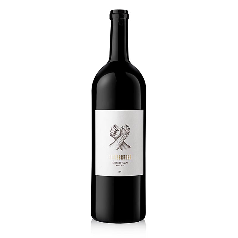 2022er "Blutsbruder" Rotweincuvee QW, trocken, 13,5 % vol., Karl May,Doppelmagnum BIO, 3 l
