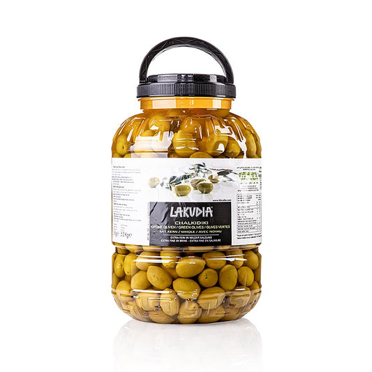 Grüne Oliven "Chalkidiki Colossal", mit Kern, Lakudia, 5,5 kg
