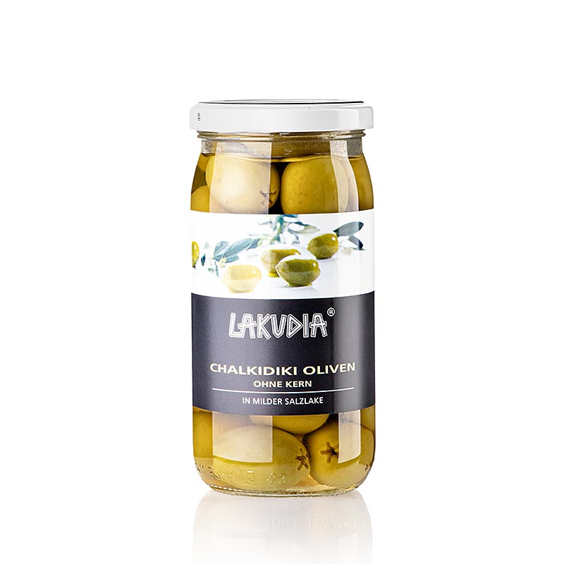 Grüne Oliven "Chalkidiki ", ohne Kern, Lakudia, 355 g