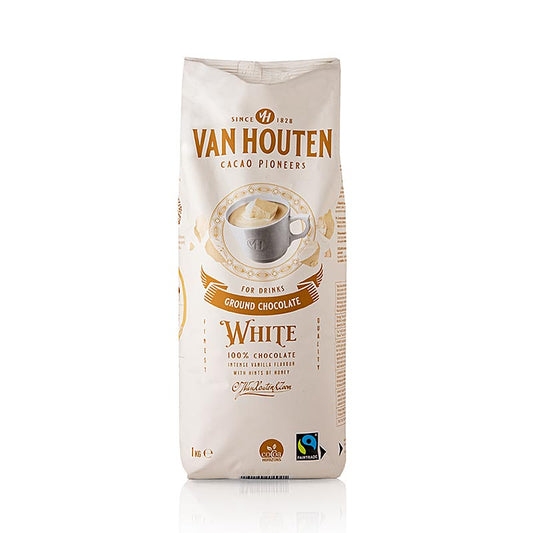 Van Houten Ground White Chocolate, Trinkschokoladen Pulver, 1 kg
