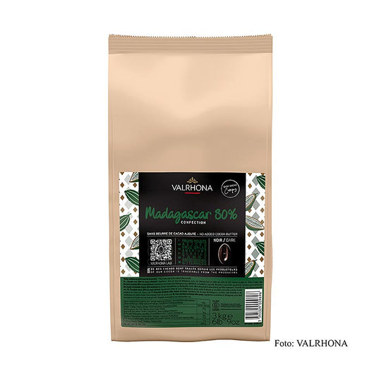 Valrhona Compoz Schokoladen - Kakaobasis Madagascar 80%, Callets, 3 kg