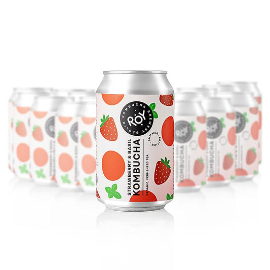 ROY Erdbeer Basilikum Kombucha Berlin (Sommer Edition), BIO, 7,92 l, 24 x 330ml