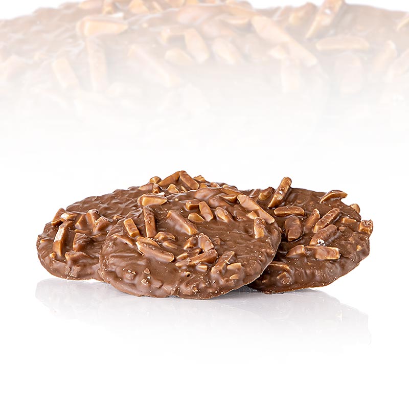 Blattert Mühle Dinkelwaffeln mit Mandelsplittern in Vollmilchschokolade, 150 g