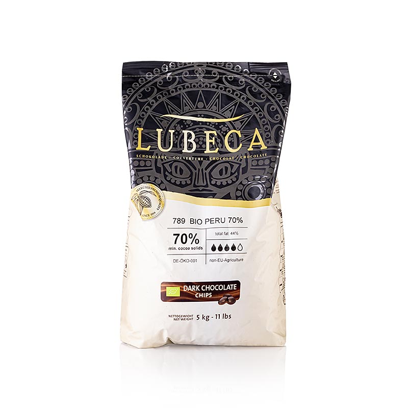 Lubeca Peru, Dunkle Schokoladen Couverture, 70%, Callets, BIO, 5 kg