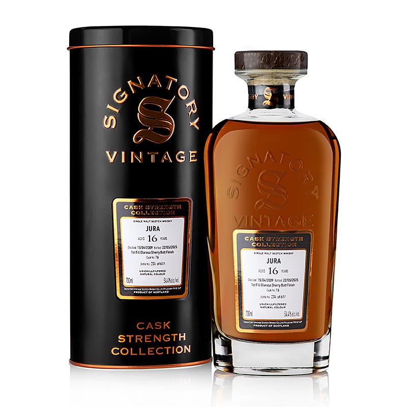 Single Malt Whisky Jura Signatory 2009-2025, 54,4% vol., Isle of Jura, 700 ml