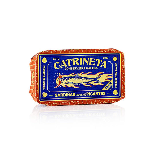 Sardinen (sardinas picantes), ganz, in Olivenöl und Chili, Catrineta, 115 g