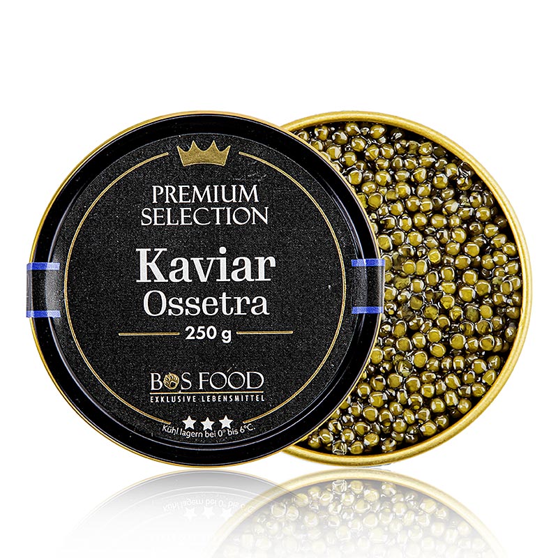 BOS FOOD Premium Selection - Ossetra (gueldenstaedtii), Aquakultur, ohne Konservierungsmittel, China, 250 g