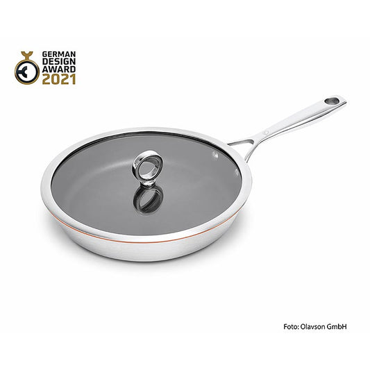 Olavson Kupferkernpfanne, 28 cm, PFAS - frei beschichtet, mit Deckel, 1 St