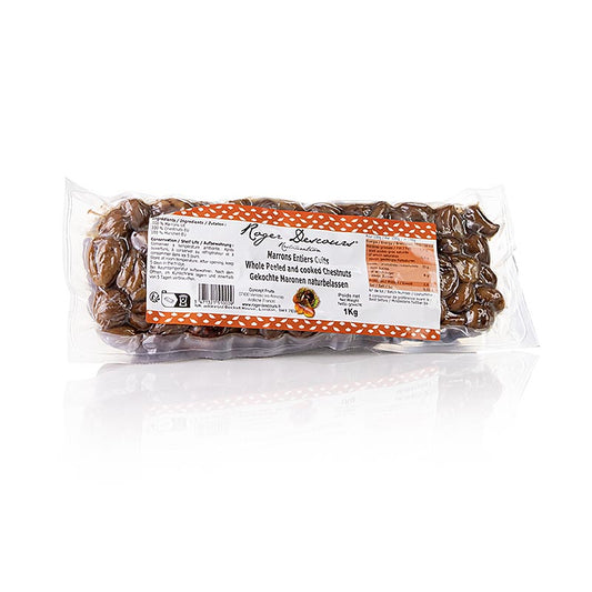 Roger Descours Maronen, ganz, geschält, gekocht, vakuumiert, 1 kg