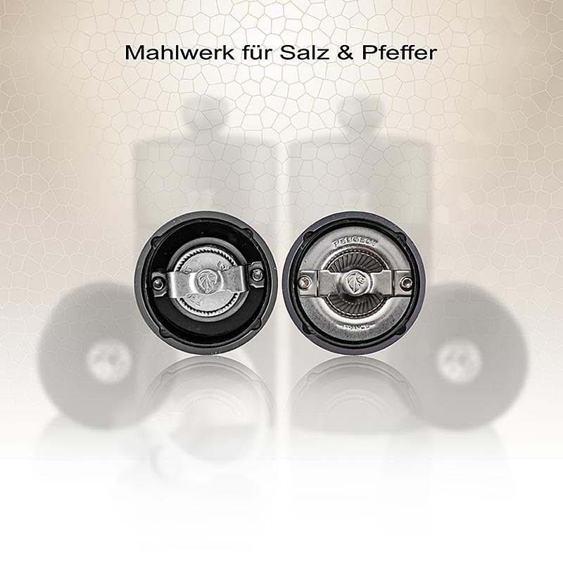 Peugeot - Salz & Pfeffermühle, NIGHT CHIC LINE, mattschwarz, 12cm, inkl. Edelstahltrichter, 1 St