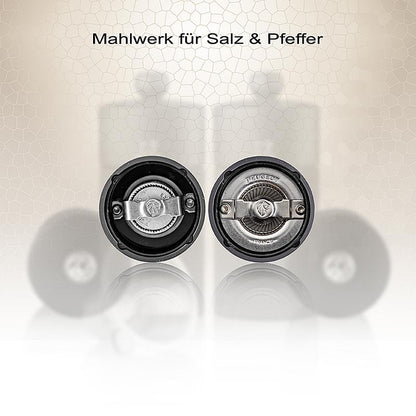 Peugeot - Salz & Pfeffermühle, NIGHT CHIC LINE, mattschwarz, 12cm, inkl. Edelstahltrichter, 1 St