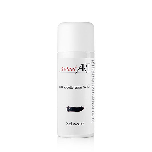 Kakaobutterspray/Basis Lebensmittelfarbe Schwarz velvet, Sweet Art, 400 ml