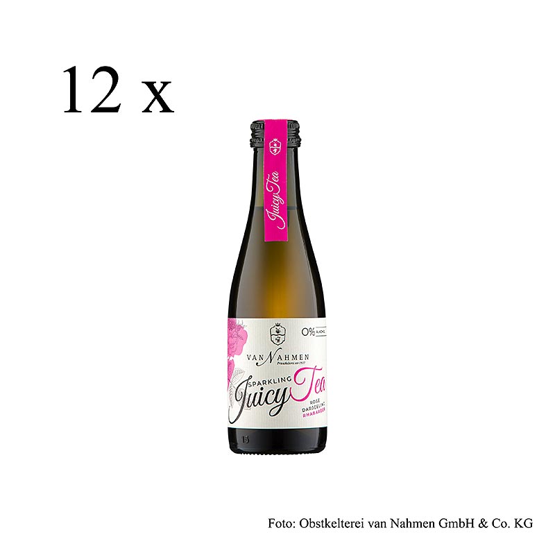 van Nahmen - Sparkling Juicy Tea - Rose - Darjeeling Tee - Rhabarber, BIO, 2,4 l