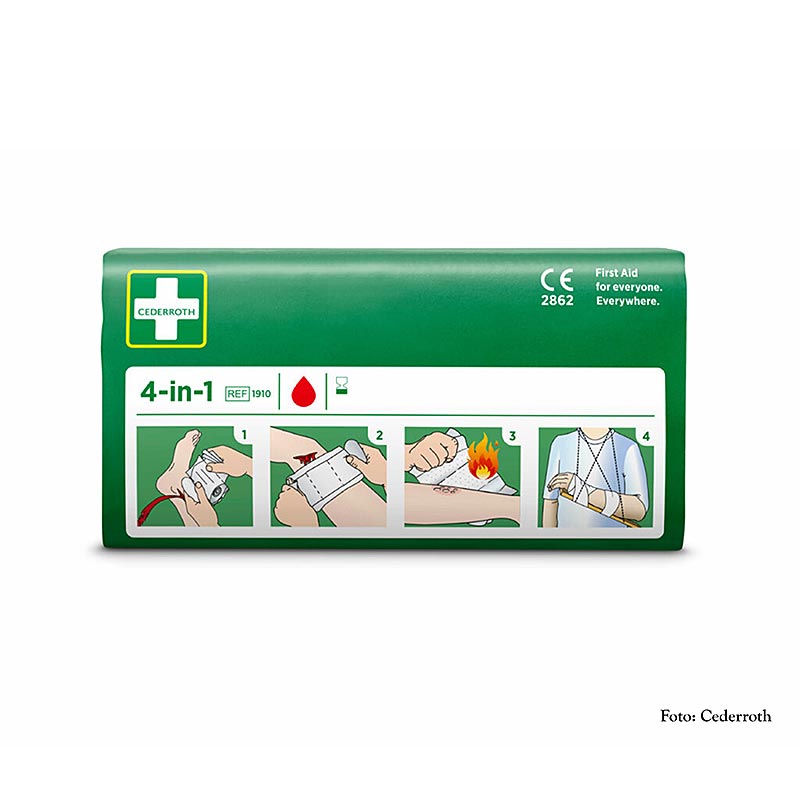 Cederroth - Wundverband 4-in-1, Kompresse & Druckverband, (1910) (Bloodstopper), 1 St