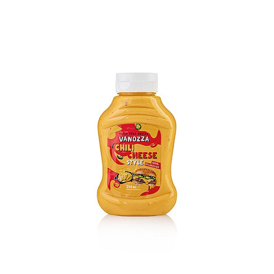 Vanozza Chili Cheese Style, vegane Sauce mit Chili & Käsegeschmack, 250 ml