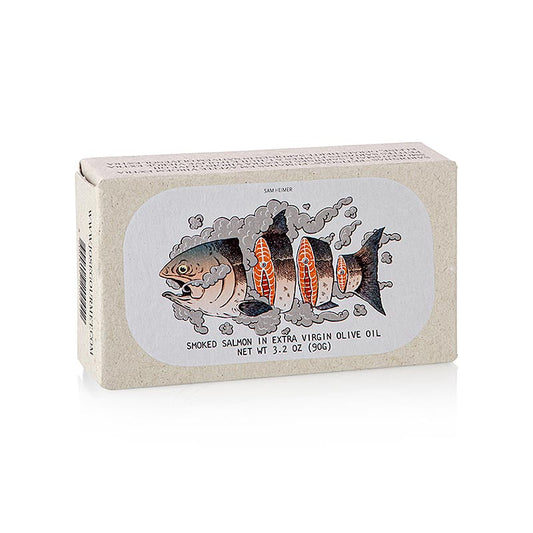 Geräuchertes Lachsfilet in nativem Olivenöl extra, Jose Gourmet, 90 g
