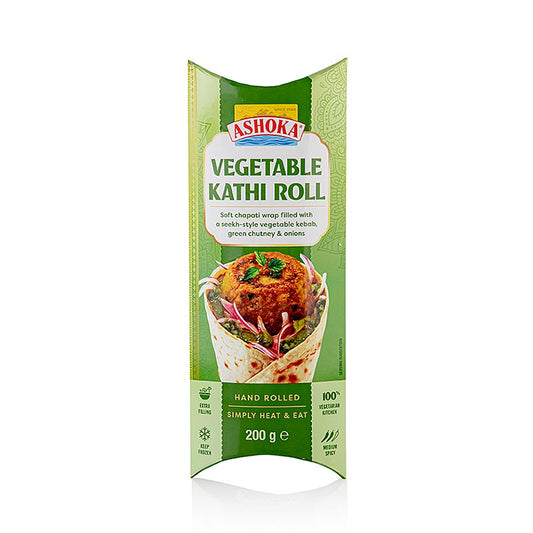 Kathi Roll Vegetable, Chapati Wrap mit Veg. Kebab & Chutney, Ashoka TK, 2,4 kg,