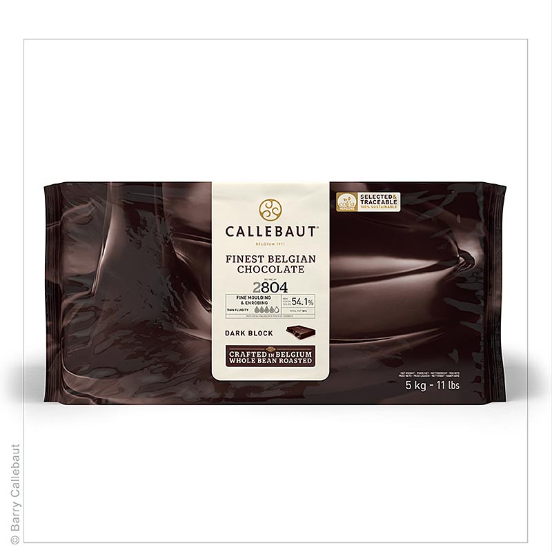 Zartbitterschokolade, Block, dünnfließend, 54% Kakao, 5 kg