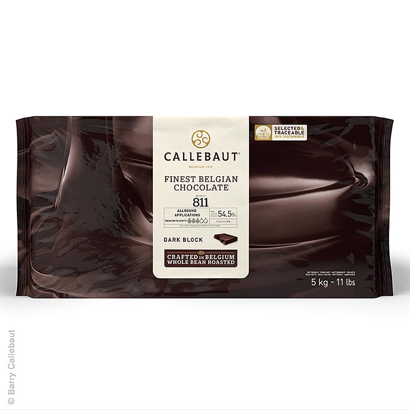 Zartbitterschokolade, Block, für Pralinen, 54,5% Kakao, 5 kg