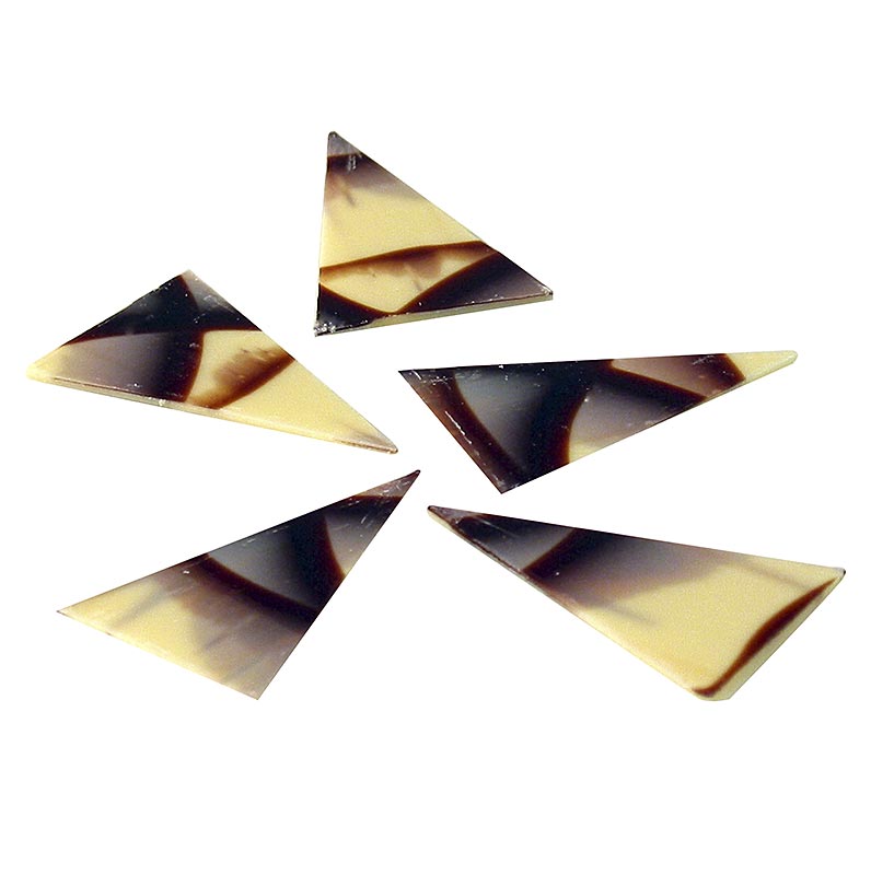 Deko-Aufleger "Diablo" (ehem. Jura) - Dreieck, weiße/dunkle Schokolade, 35x55mm, 585 g, 290 St