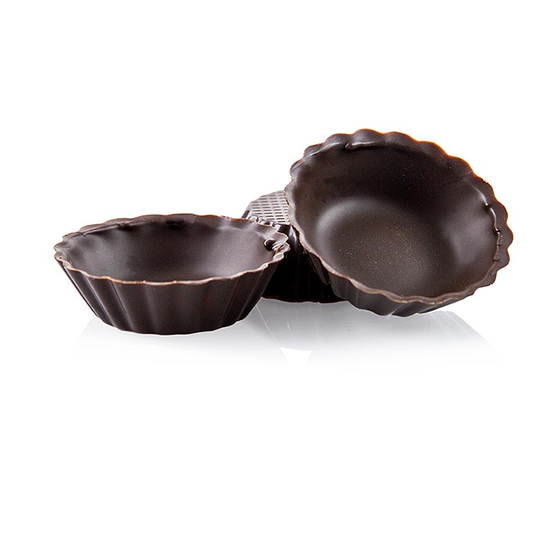 Schokoform - Mini Cups, gewellte Schale, dunkle Schokolade, ø 30-45mm, 13mm hoch, 745 g, 210 St
