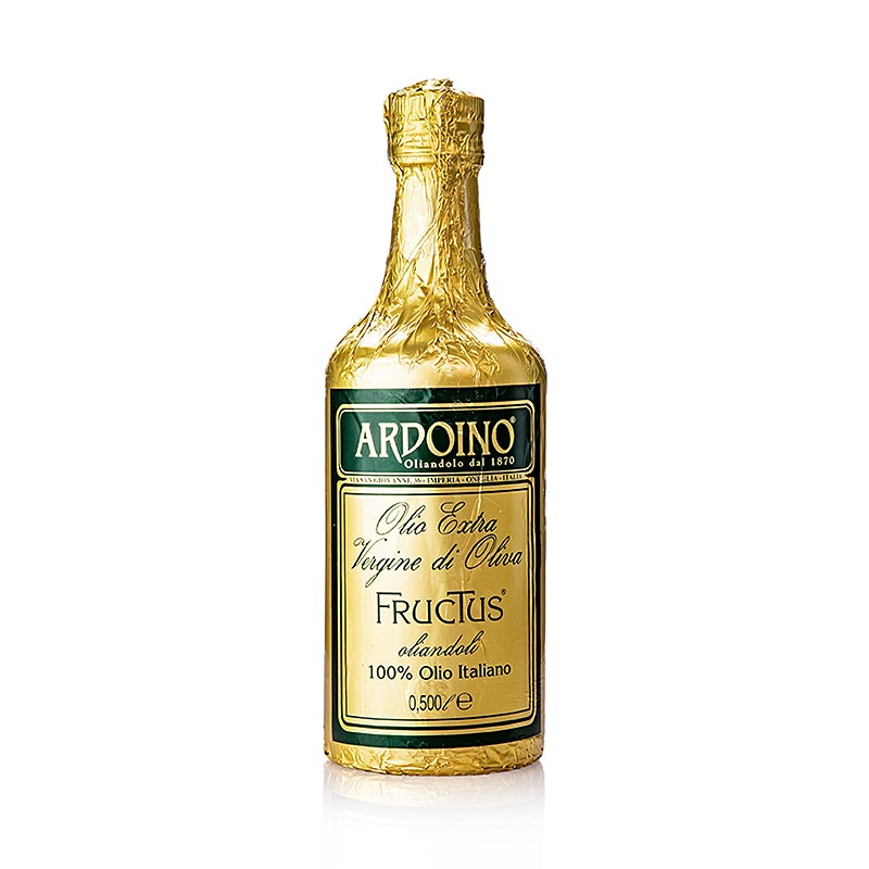 Natives Olivenöl Extra, Ardoino "Fructus", ungefiltert, in Goldfolie, 500 ml