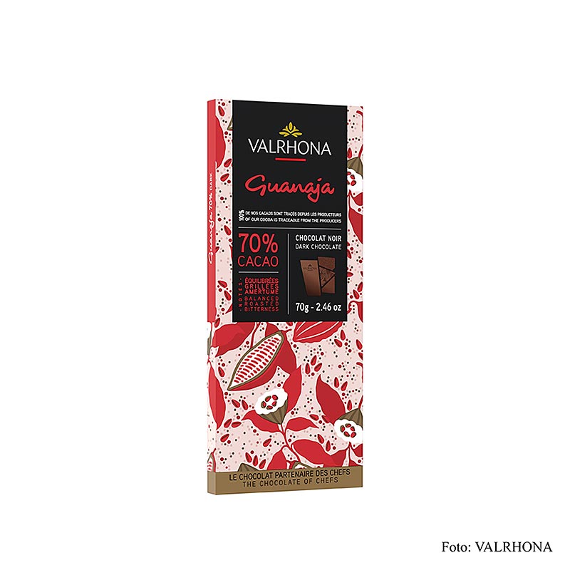 Valrhona Guanaja - Bitterschokolade, mit Kakaonibs, 70% Kakao, 70 g