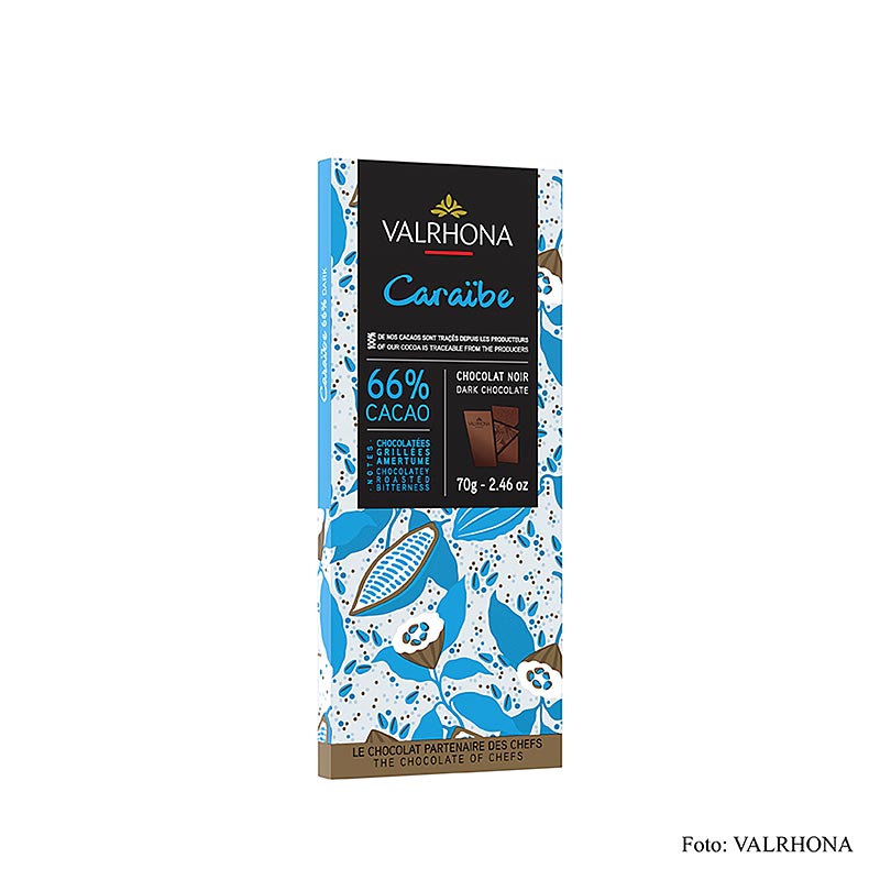 Valrhona Caraibe - Bitterschokolade, 66% Kakao, Karibik, 70 g
