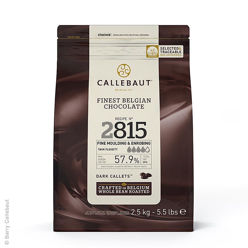 Zartbitterschokolade Excellent, Callets, 57,7% Kakao 2,5 kg