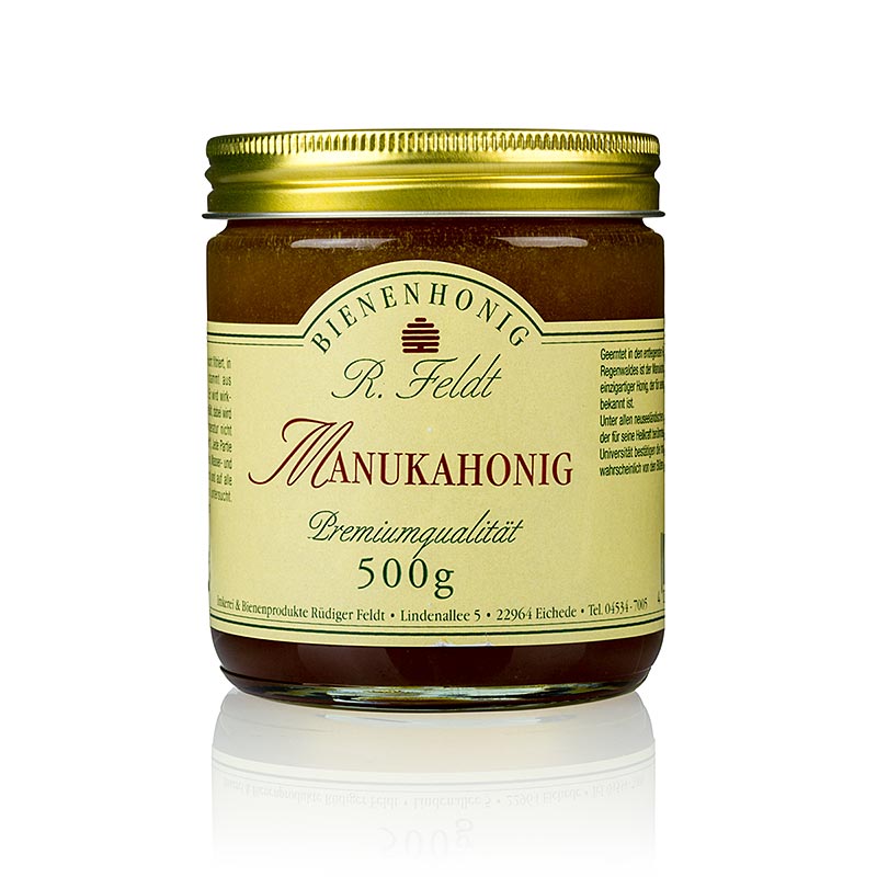Manuka-Honig, Neuseeland, dunkel, flüssig, kräuterartig kräftig, 500 g