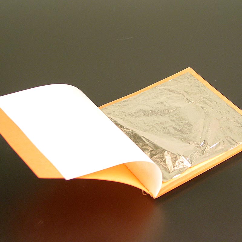 Silber - Blattsilber Heftchen, 80 x 80 mm, E174, 25 Blatt