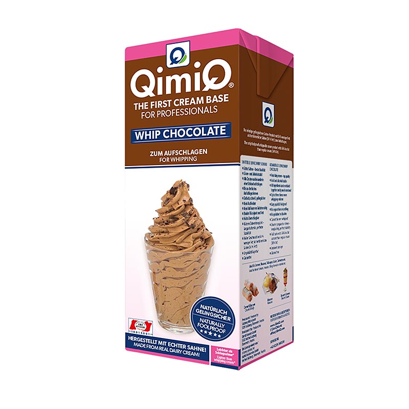 QimiQ Whip Schokolade, kalt aufschlagbares Sahne Dessert, 16% Fett, 1 kg