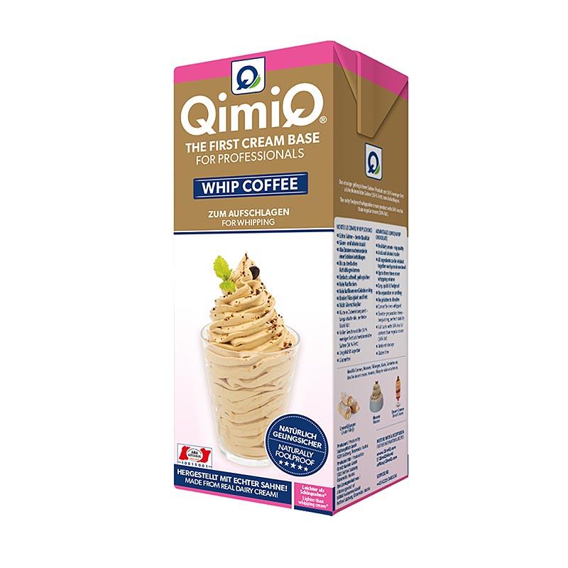 QimiQ Whip Kaffee, kalt aufschlagbares Sahne Dessert, 16% Fett, 1 kg