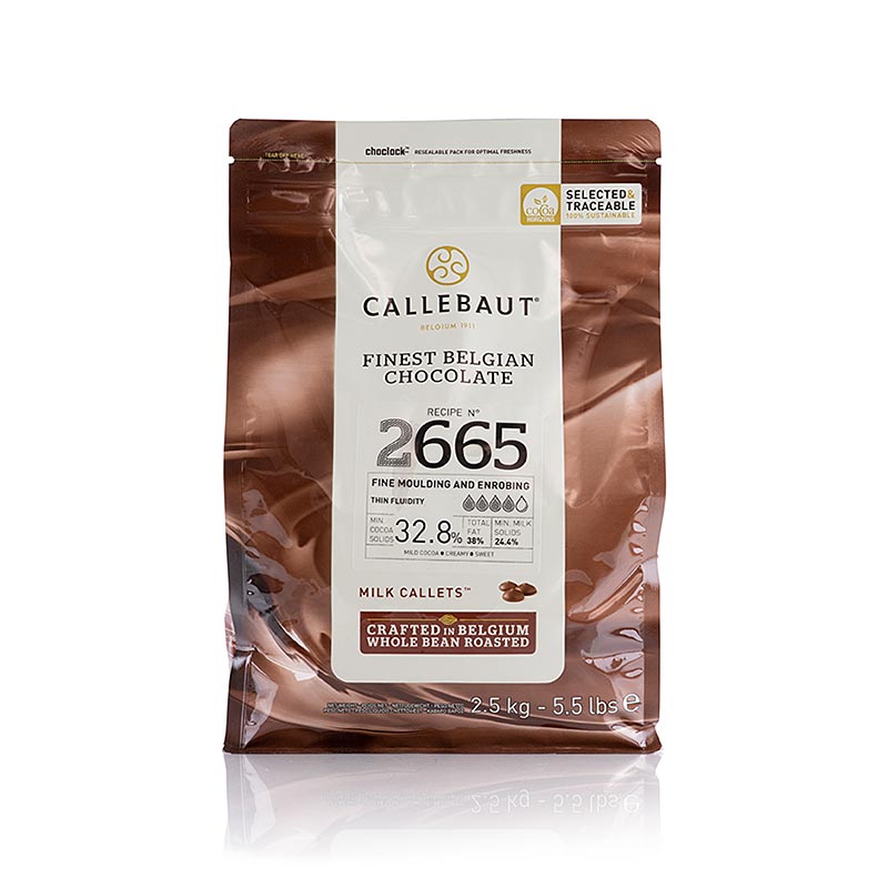 Vollmilch, dünnfließend, Callets, 33% Kakao, 2,5 kg