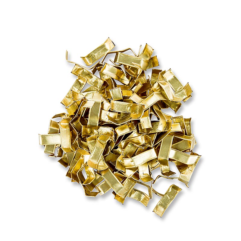 Clippfix Verschluss, gold, für Polyprop-Bodenbeutel/Zellglasbeutel, 1.000 St
