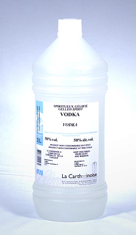 Vodka, 50% vol., Gel für Patisserie & Eisherstellung, 2 l