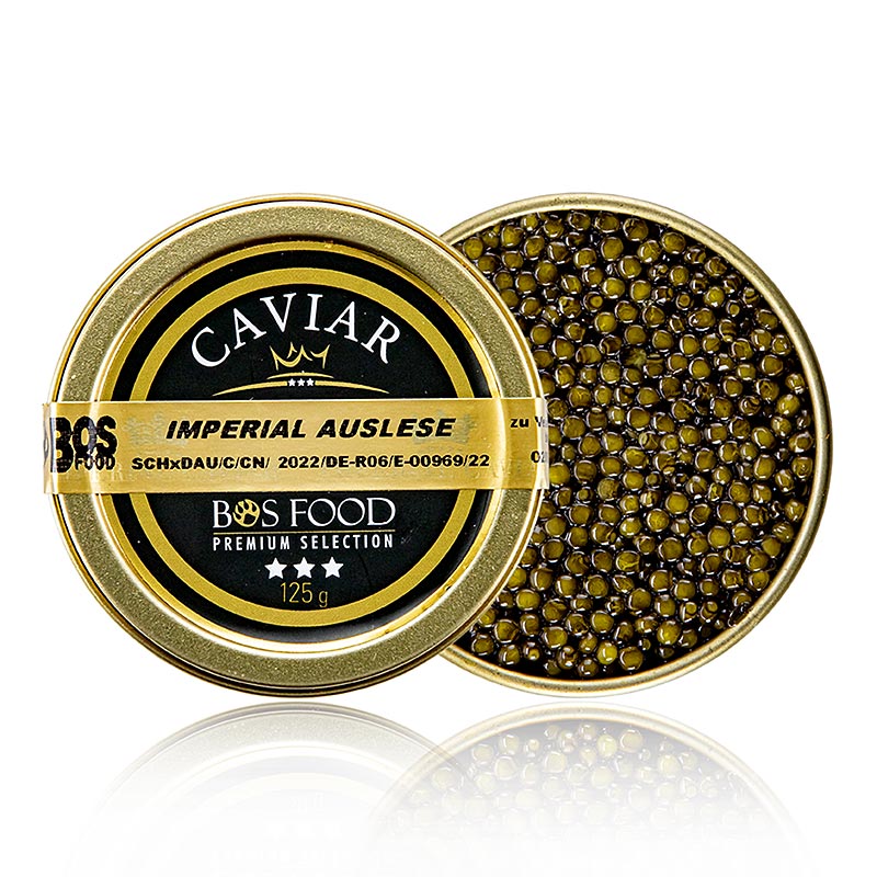Imperial Auslese Kaviar, Kreuzung Amur x Kaluga Stör (schrenckii x dau), China, 125 g